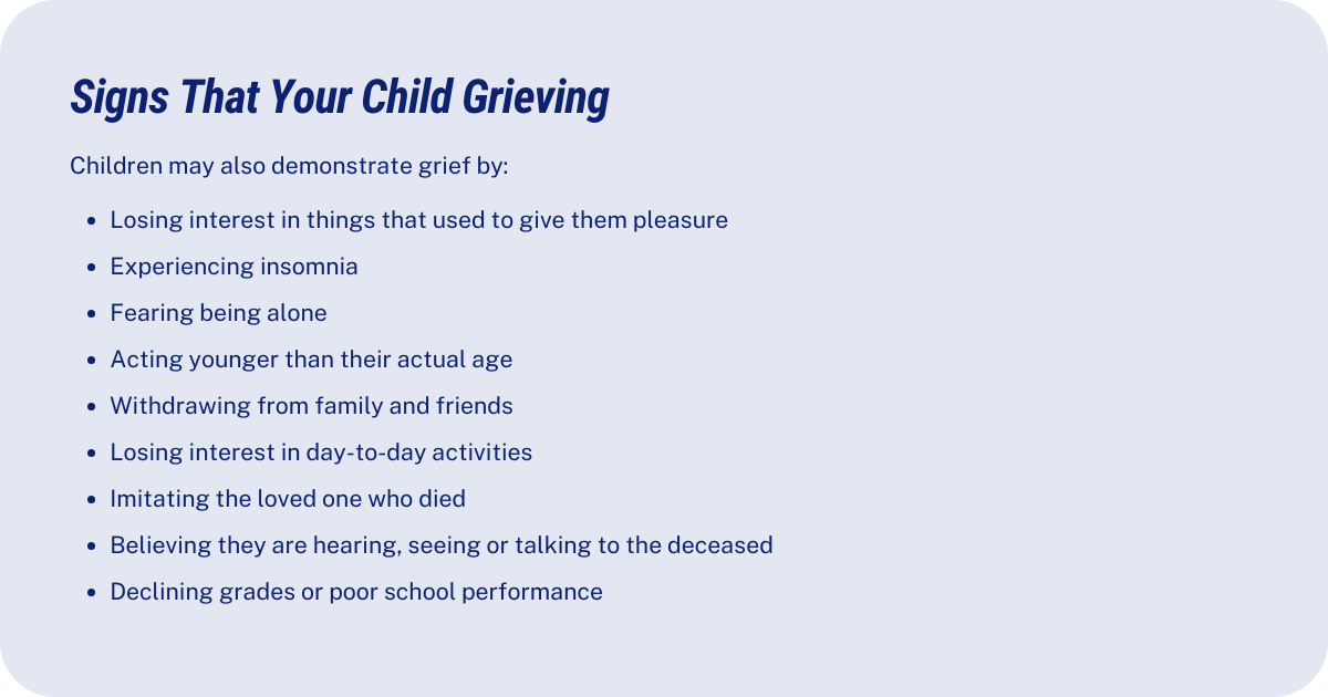 Children grief signs